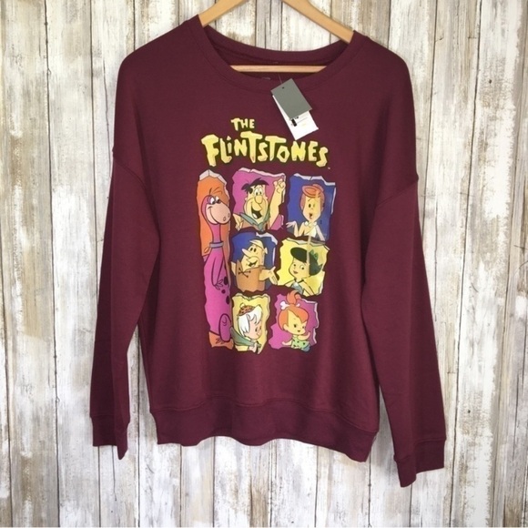 NWT Flintstones Maroon Sweatshirt - Picture 2 of 7